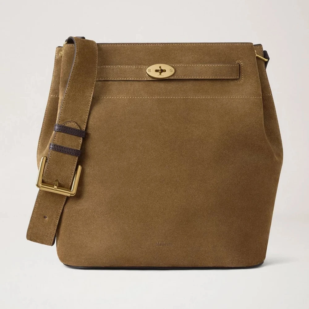 Mulberry Großer Islington Eimer Salcombe Sand Wildleder