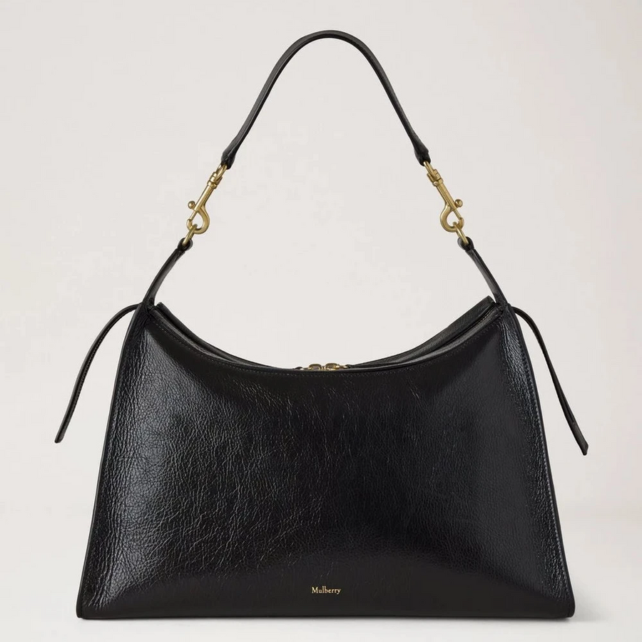 Mulberry Roxanne Umhängetasche Hochglanzleder Schwarz
