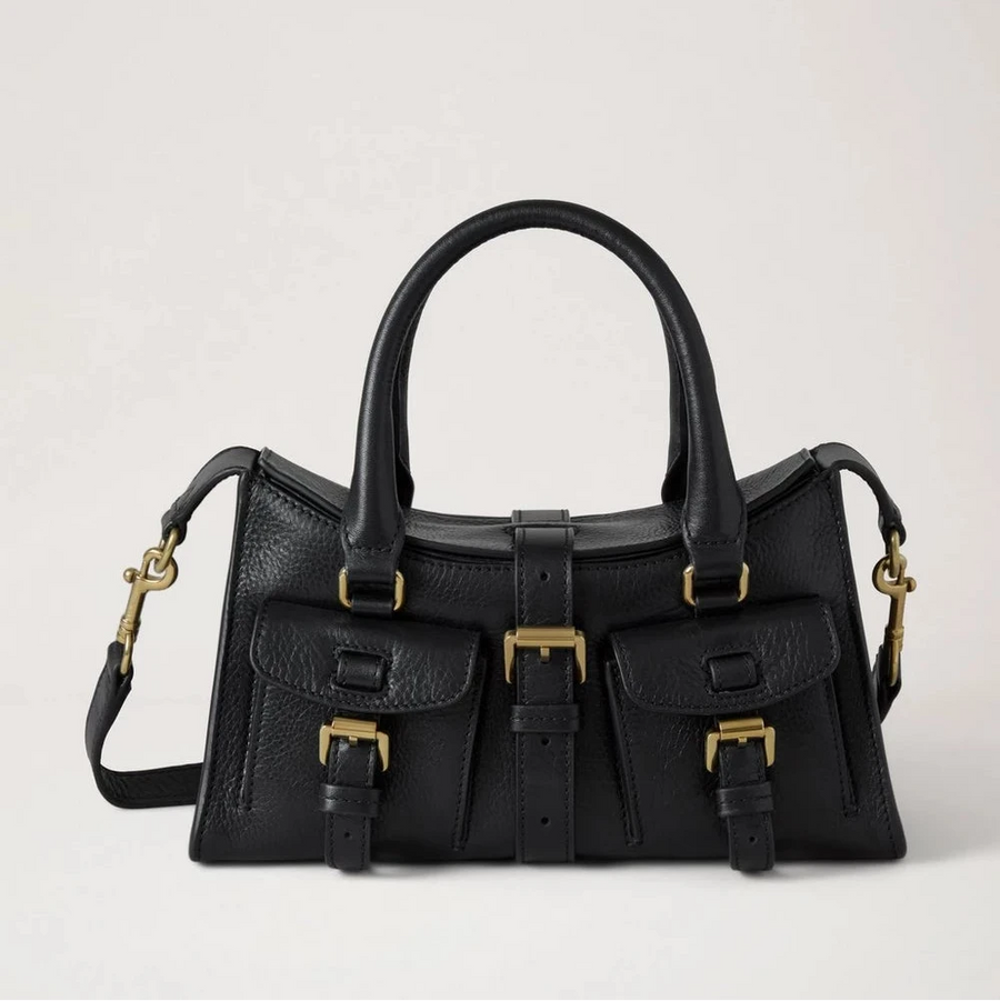 Mulberry Mini Roxanne Hochglanzleder Schwarz