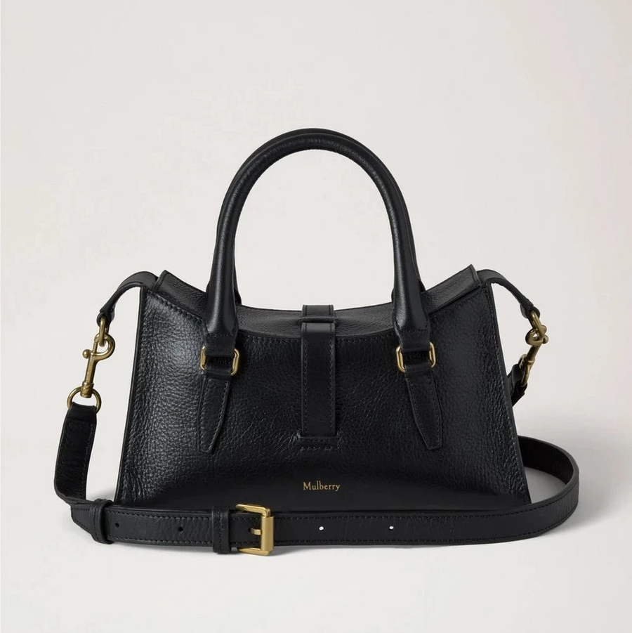 Mulberry Mini Roxanne Hochglanzleder Schwarz