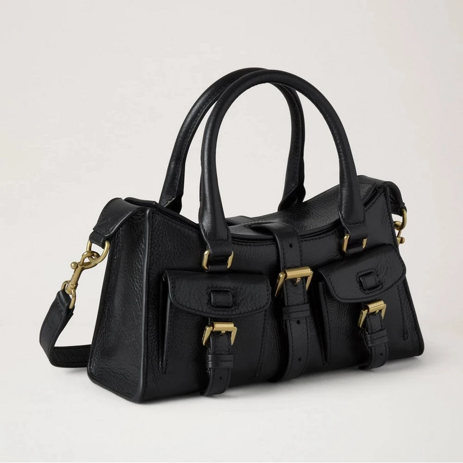 Mulberry Mini Roxanne Hochglanzleder Schwarz