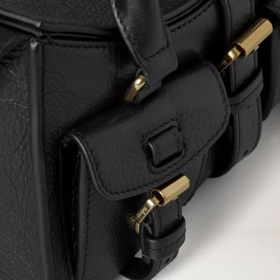 Mulberry Mini Roxanne Hochglanzleder Schwarz