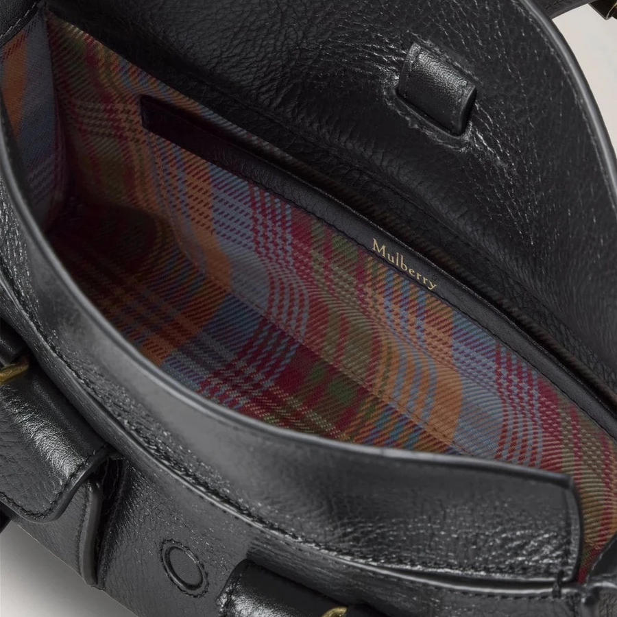 Mulberry Mini Roxanne Hochglanzleder Schwarz