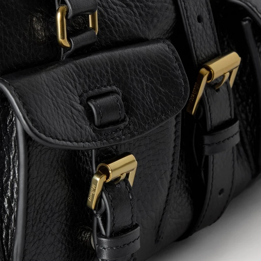 Mulberry Kleine Roxanne aus hochglänzendem Leder in Schwarz