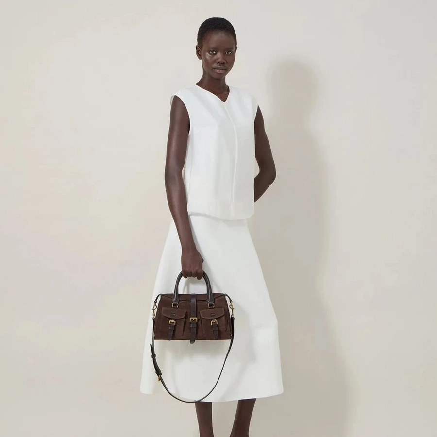 Mulberry Kleines Roxanne-Wildleder in Schokoladenbraun