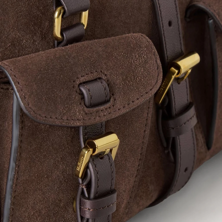 Mulberry Kleines Roxanne-Wildleder in Schokoladenbraun