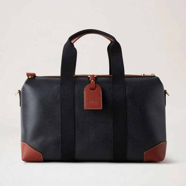 Mulberry Heritage Day Clipper Schwarz &amp; Cognac Bedrucktes BioVeg Scotchgrain