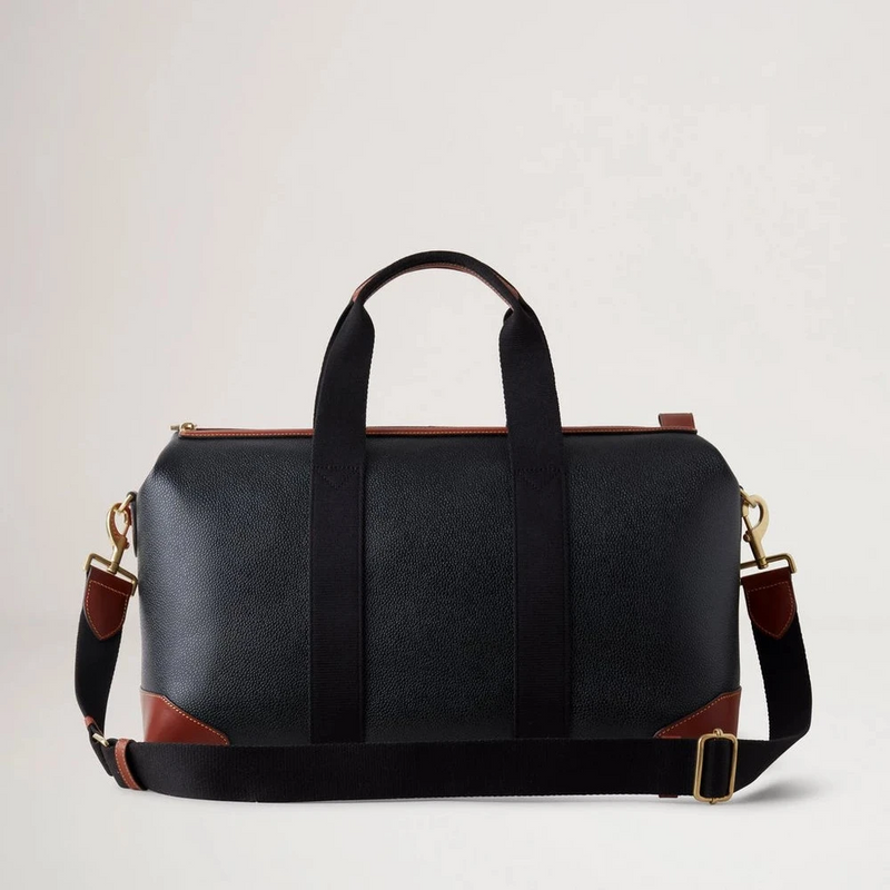 Mulberry Heritage Day Clipper Schwarz &amp; Cognac Bedrucktes BioVeg Scotchgrain