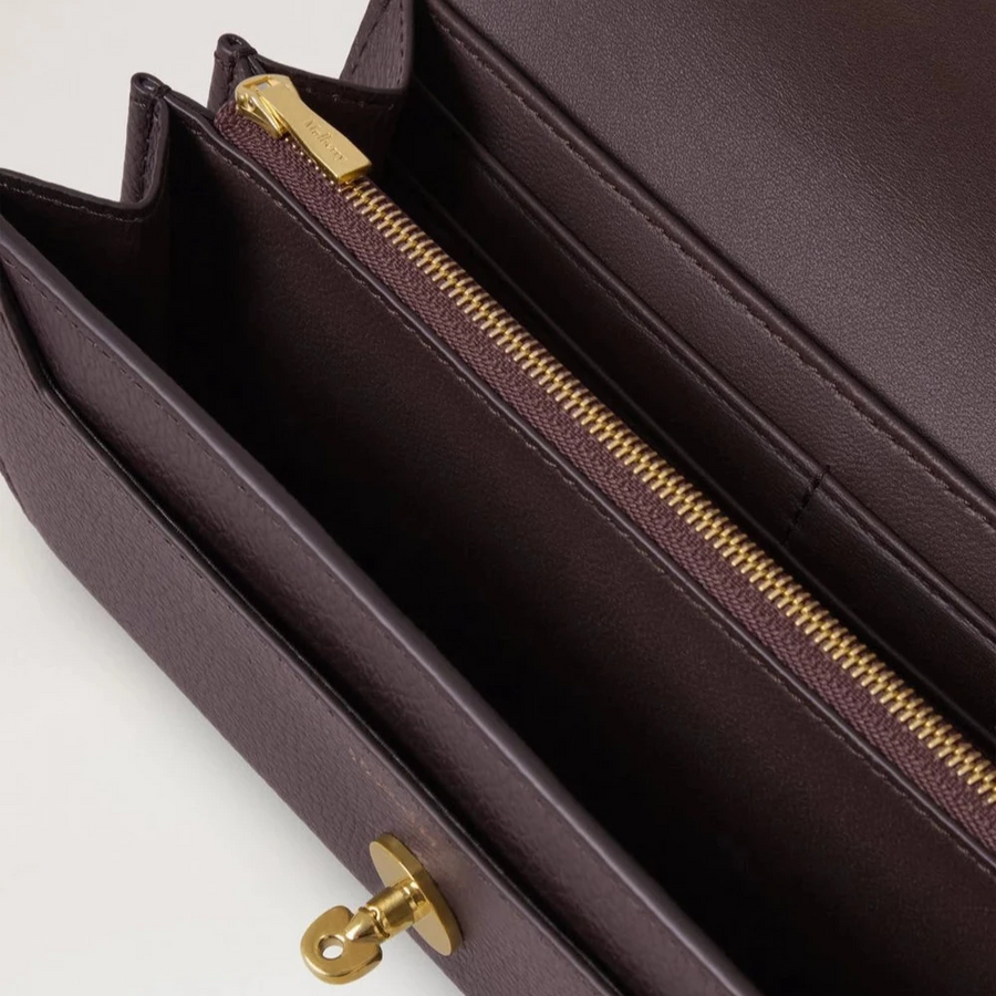 Mulberry Darley Wallet Small Classic Grain Ebenholz