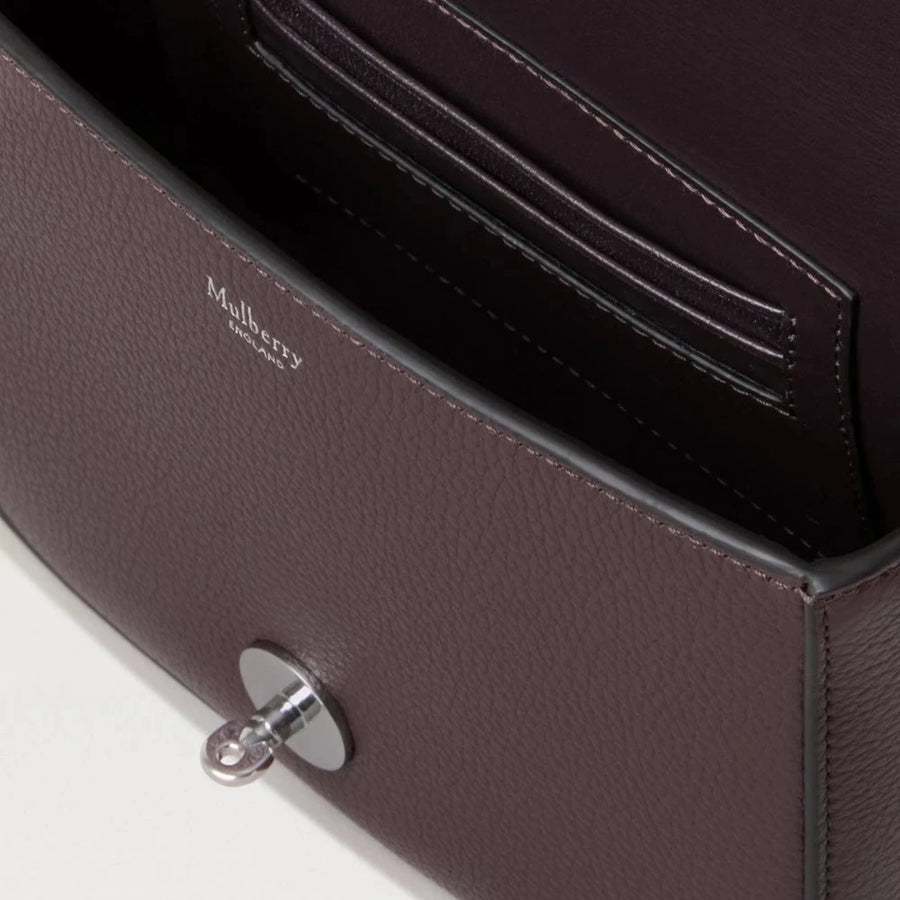 Mulberry Kleine Darley Satchel Kleine klassische Narbung Schwarzkirsche