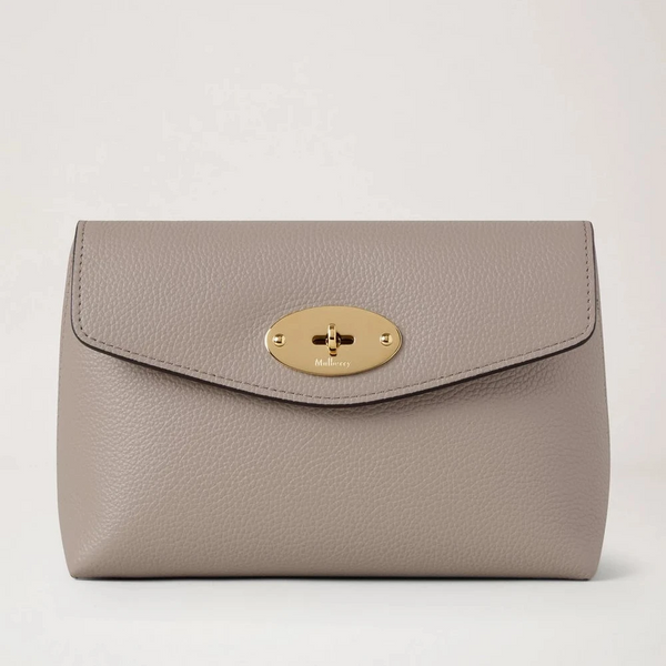 Mulberry Darley Kosmetiktasche Kaschmir Taupe Feinnarbung