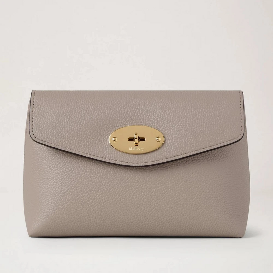 Mulberry Darley Kosmetiktasche Kaschmir Taupe Feinnarbung