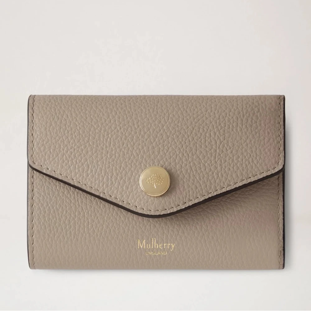 Mulberry Folded Multicard Wallet Small Classic Grain Cashmere Taupe Geldbörse