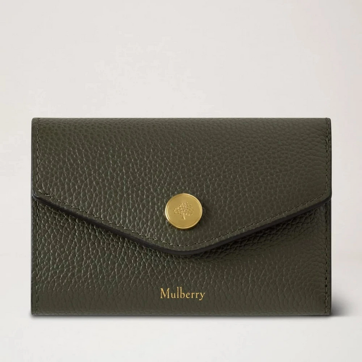 Mulberry Gefaltetes Multi-Card-Portemonnaie in Juniper Green mit kleiner klassischer Narbung