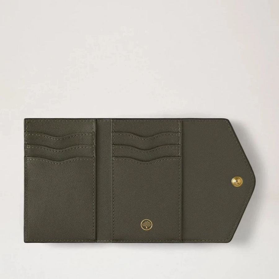 Mulberry Gefaltetes Multi-Card-Portemonnaie in Juniper Green mit kleiner klassischer Narbung