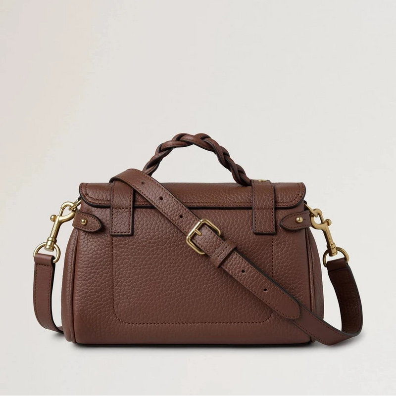 Mulberry Mini Alexa Bright Oak Grobnarbiges Leder