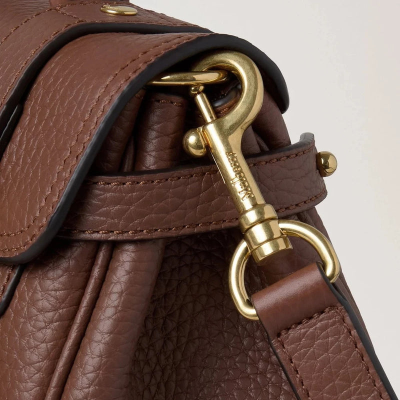Mulberry Mini Alexa Bright Oak Grobnarbiges Leder