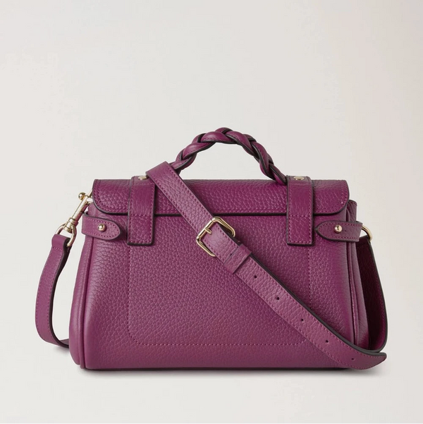 Mulberry Mini Alexa Orchid Bloom Leder mit grober Narbung