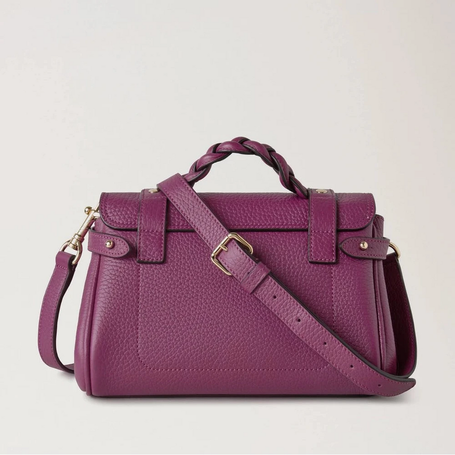 Mulberry Mini Alexa Orchid Bloom Leder mit grober Narbung
