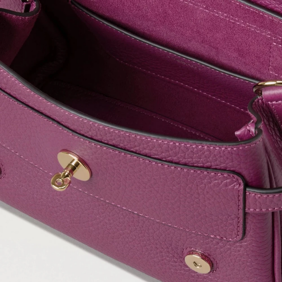 Mulberry Mini Alexa Orchid Bloom Leder mit grober Narbung