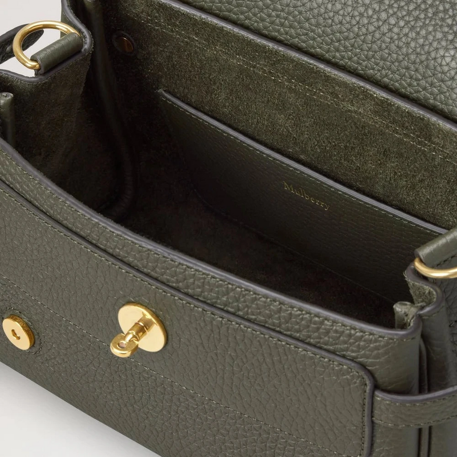 Mulberry Mini Alexa Wacholdergrün mit grober Körnung