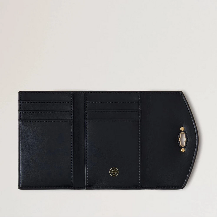 Mulberry Darley gefaltetes Multikarten-Portemonnaie, kleines klassisches Narbenleder, Ebenholz