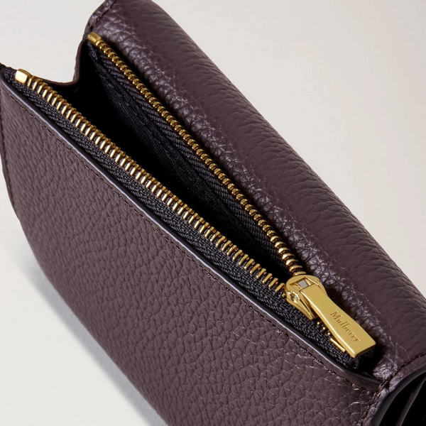 Mulberry Darley gefaltetes Multikarten-Portemonnaie, kleines klassisches Narbenleder, Ebenholz