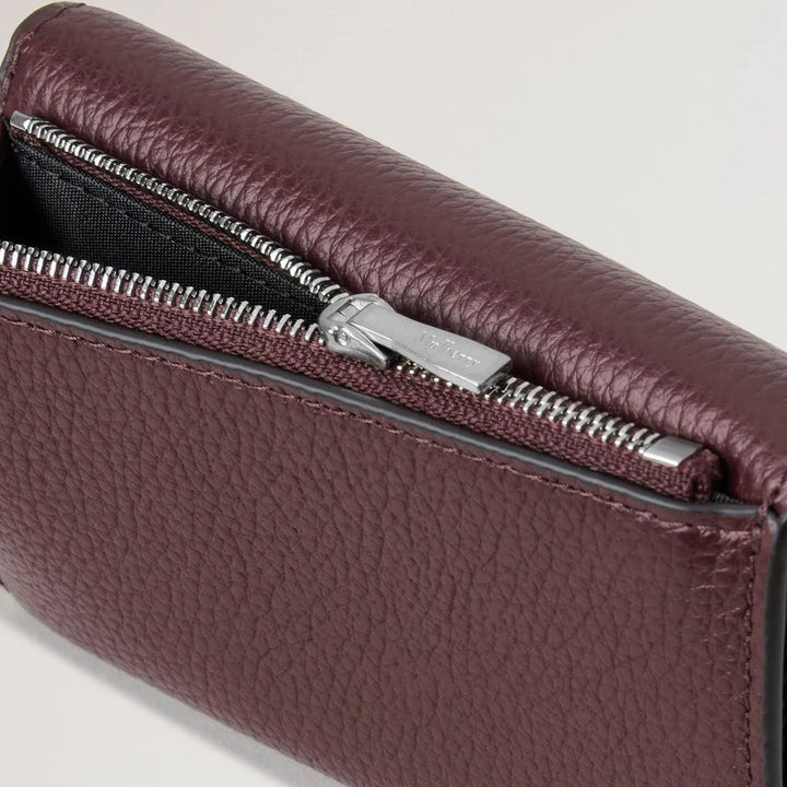 Mulberry Darley Folded Multi-Card Wallet Schwarzkirsche Small Classic Grain 