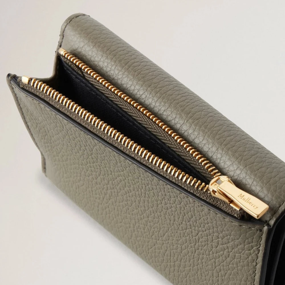 Mulberry Darley Faltbrieftasche für mehrere Karten Leinengrün