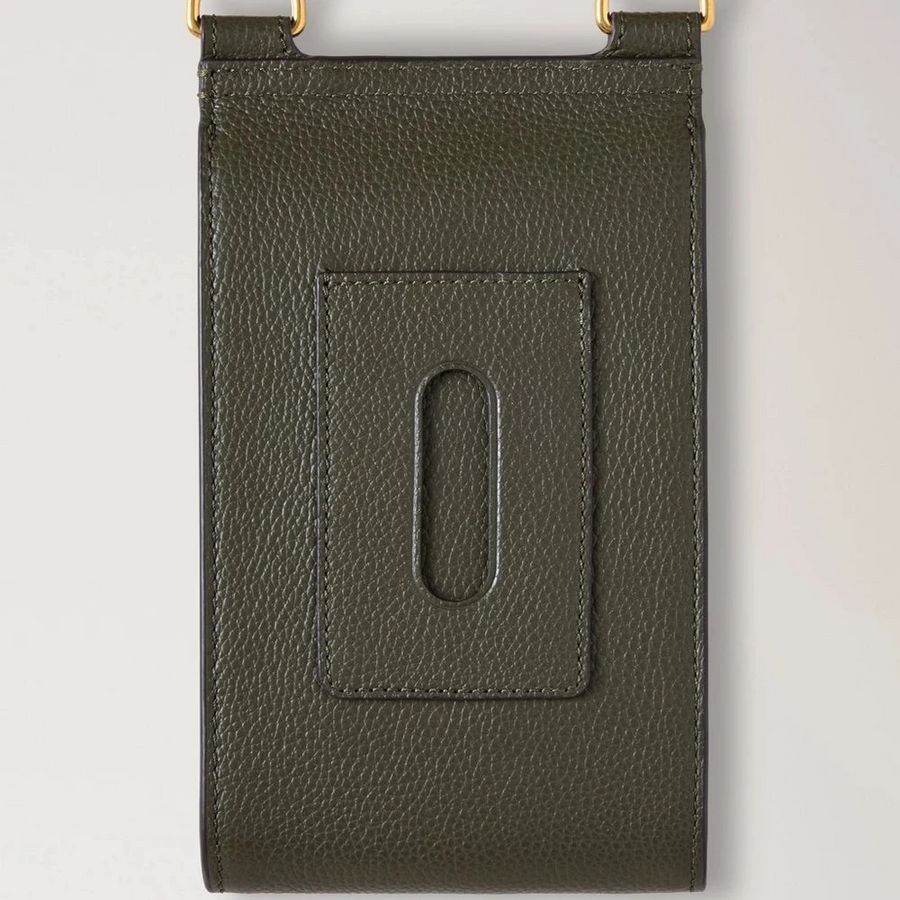 Mulberry Mini-Antony-Beutel, klein, klassische Körnung, Wacholdergrün