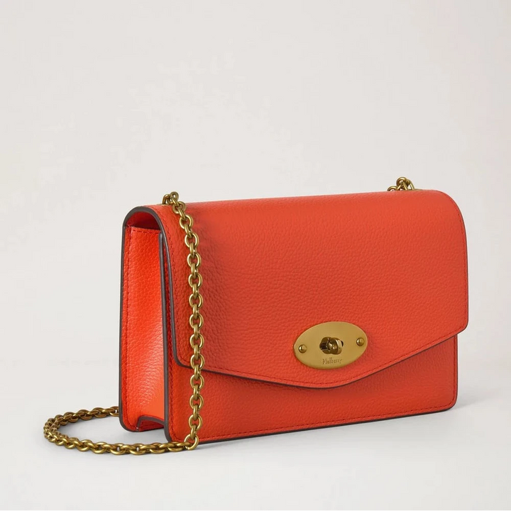 Mulberry Klein Darley Korallenorange Small Classic Grain 