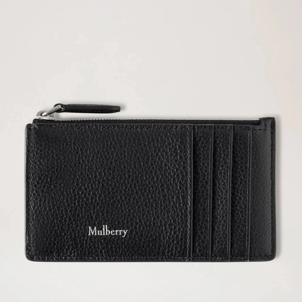 Mulberry Continental Langes Kartenetui mit Reißverschluss Schwarz 