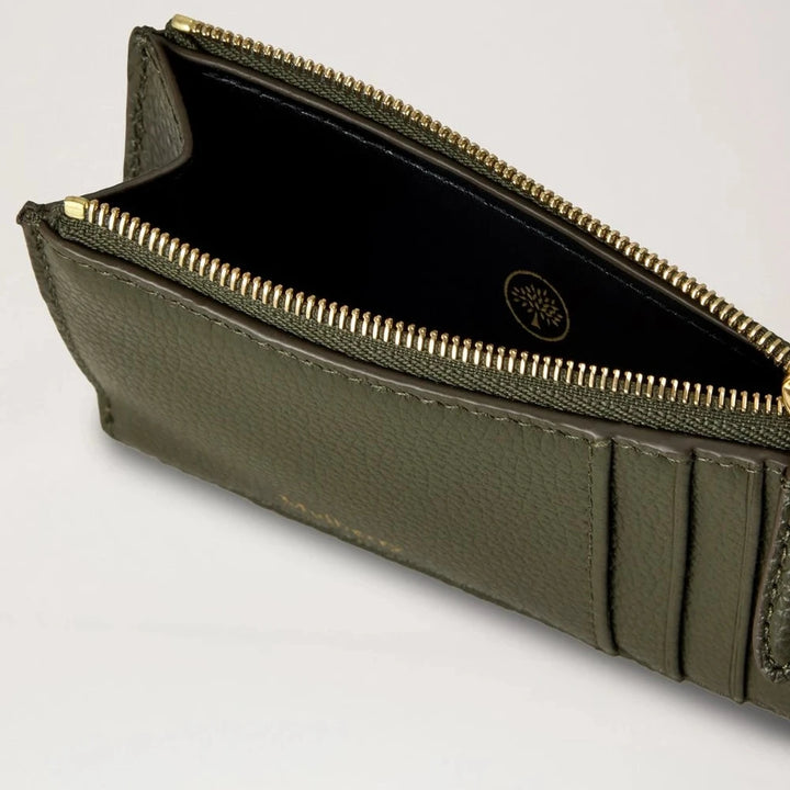 Mulberry Continental Long Zipped Card Holder Juniper Green Small Classic Grain 