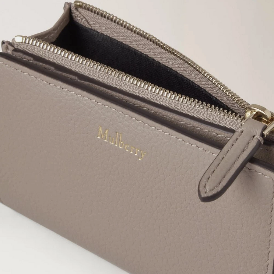 Mulberry Continental Bifold-Geldbörse mit Reißverschluss Kaschmir Taupe