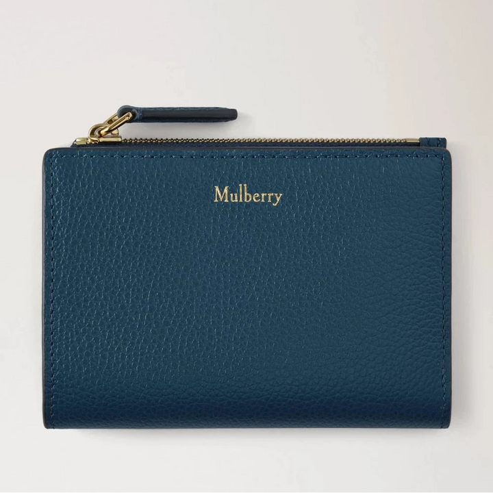 Mulberry Continental Bifold Zippe Portemonnaie Out of the Blue Small Classic Grain 