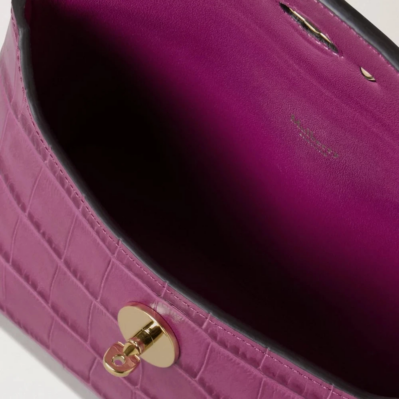 Mulberry Darley Kosmetiktasche Orchid Bloom Shiny Small Croc
