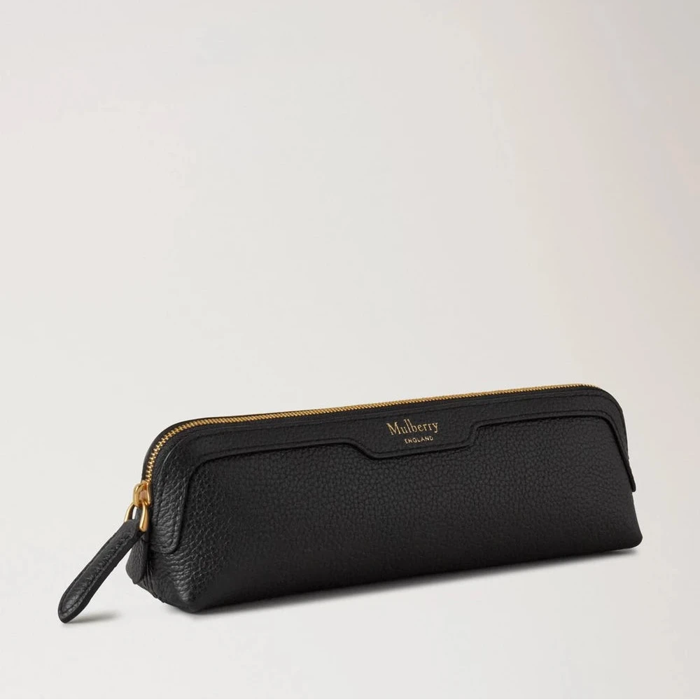 Mulberry Federtasche Schwarz Klein Classic Grain 
