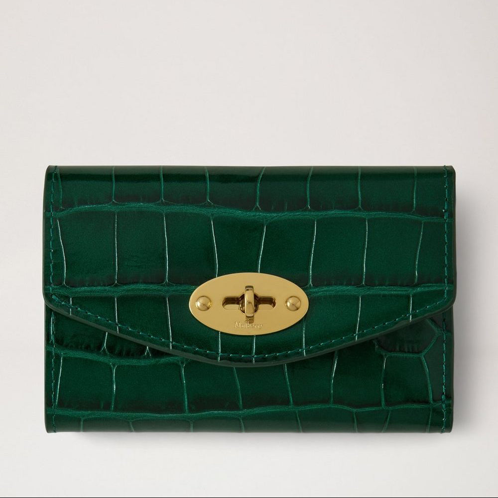 Mulberry Darley Folded Multi-Card Wallet Emerald Shiny Croc – RL8787/807Q180