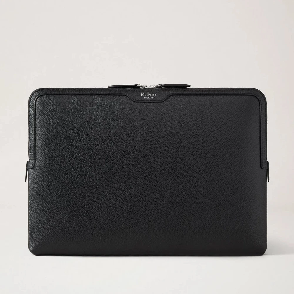 Mulberry Laptop -Hülle schwarzes kleines klassisches Getreide