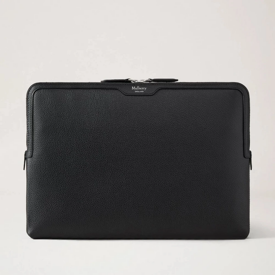 Mulberry Laptop -Hülle schwarzes kleines klassisches Getreide