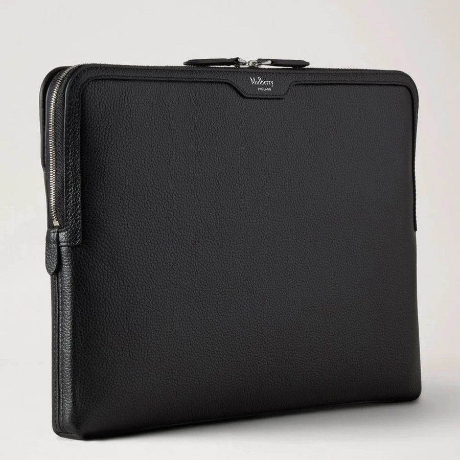 Mulberry Laptop -Hülle schwarzes kleines klassisches Getreide