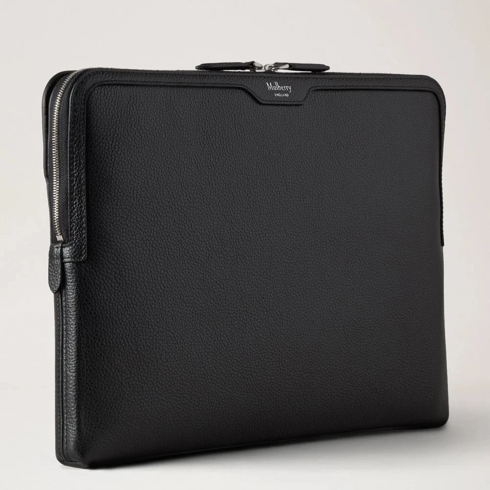 Mulberry Laptop -Hülle schwarzes kleines klassisches Getreide