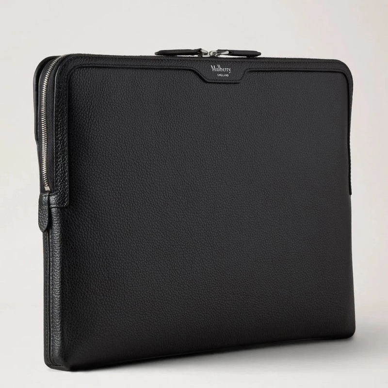 Mulberry Laptop -Hülle schwarzes kleines klassisches Getreide