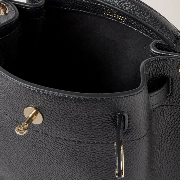 Mulberry Mini Islington Bucket Bag Kleine klassische Narbung Schwarz