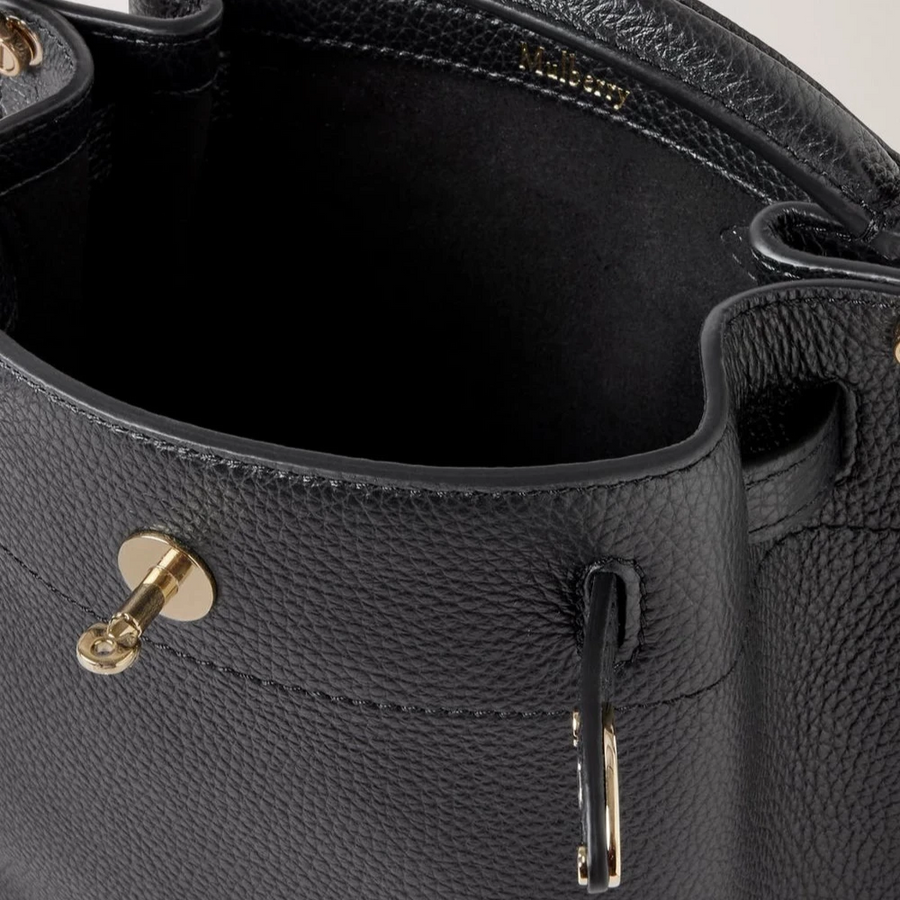 Mulberry Mini Islington Bucket Bag Kleine klassische Narbung Schwarz