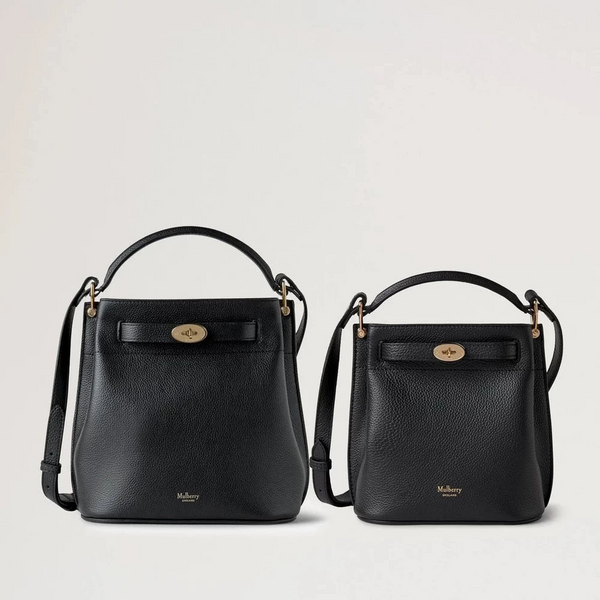 Mulberry Mini Islington Bucket Bag Kleine klassische Narbung Schwarz