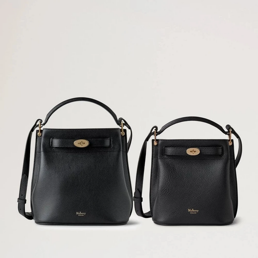 Mulberry Mini Islington Bucket Bag Kleine klassische Narbung Schwarz