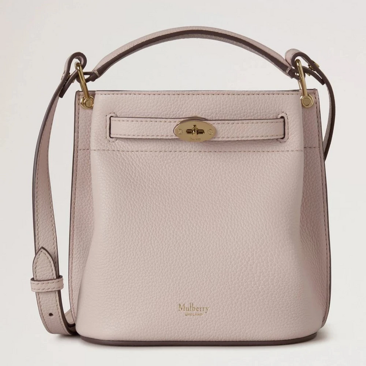 Mulberry Mini Islington Bucket Bag, klein, klassische Narbung, Blütenrosa