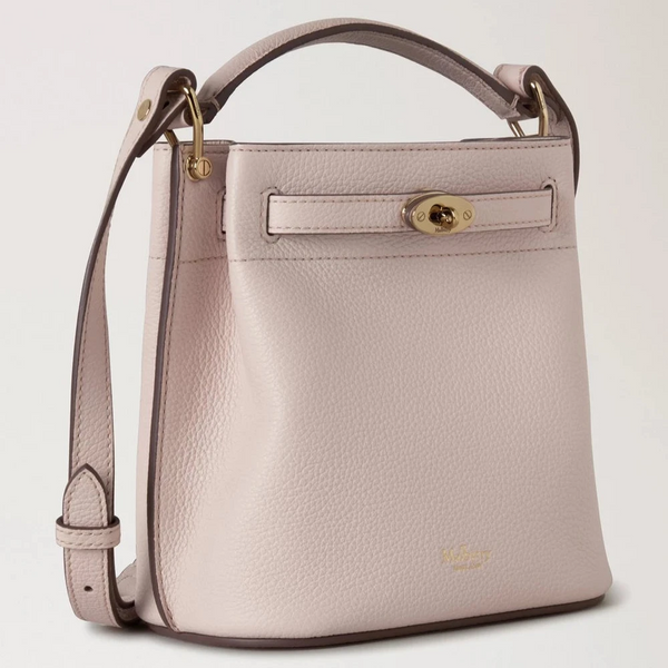 Mulberry Mini Islington Bucket Bag, klein, klassische Narbung, Blütenrosa