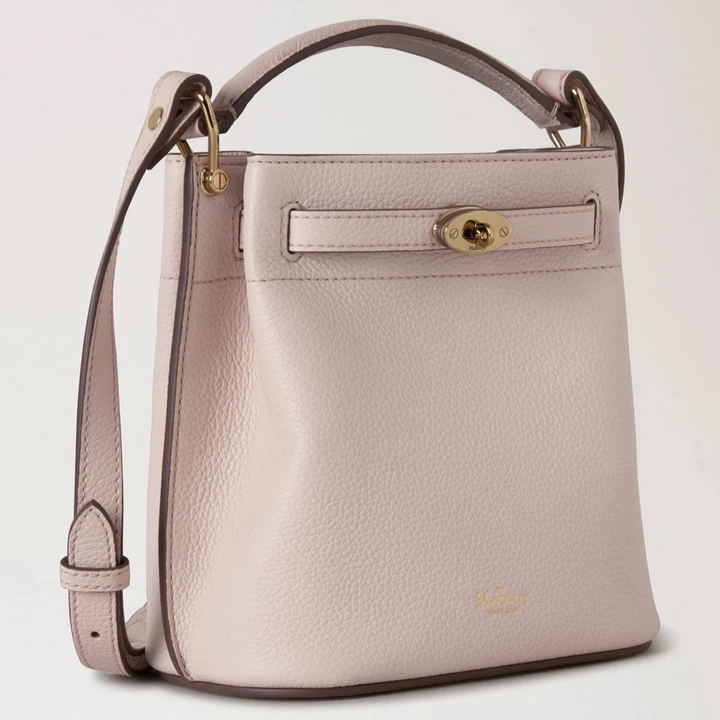 Mulberry Mini Islington Bucket Bag, klein, klassische Narbung, Blütenrosa